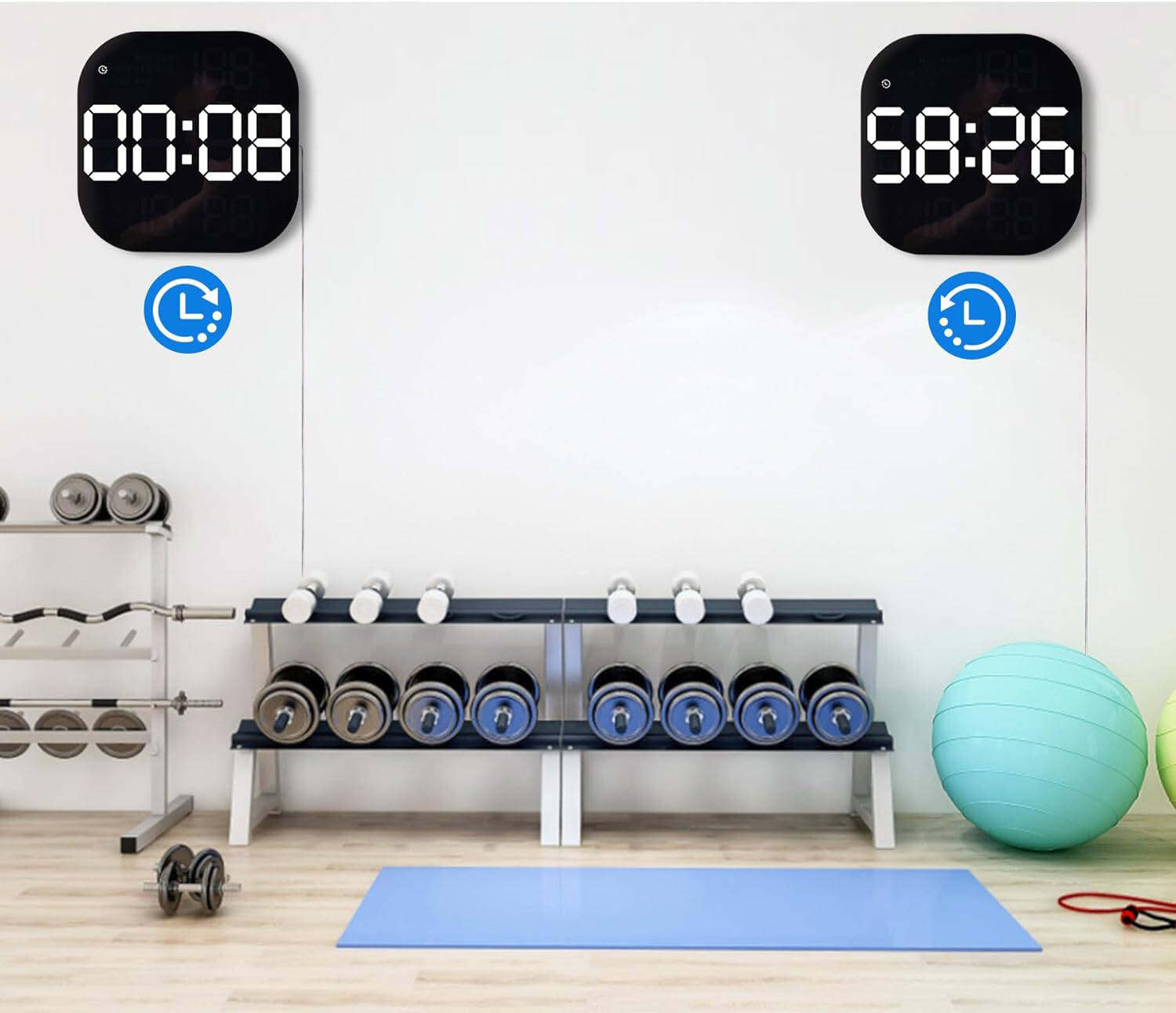 CYFROWY ZEGAR ŚCIENNY BUDZIK Z PILOTEM