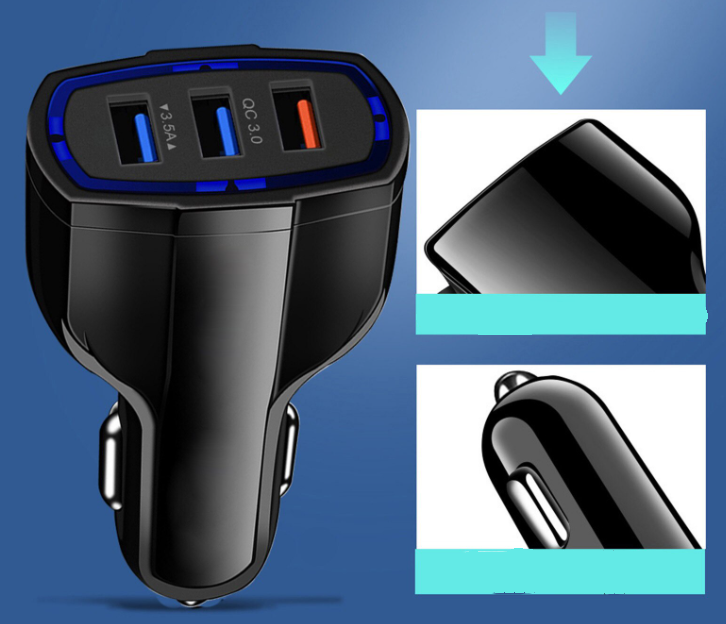 Ładowarka samochodowa 3 x USB QC 3.0