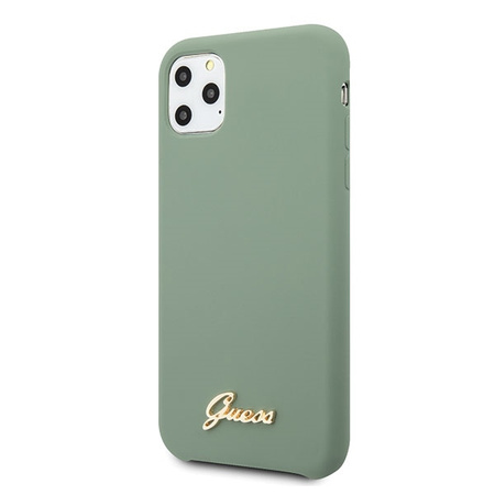 Etui Guess Silicone Vintage Gold Logo na iPhone 11 Pro - khaki