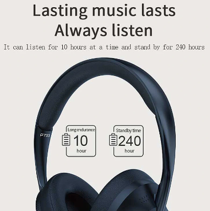 P733 bezprzewodowe słuchawki Bluetooth 5.1 membrana kompozytowa ruchoma cewka oddychające nauszniki 3.5mm słuchawki do gier z mikrofonem