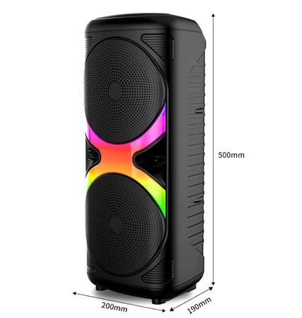 Przenośny głośnik Bluetooth Baoend 6,5" 30W z LED i mikrofonem Karaoke