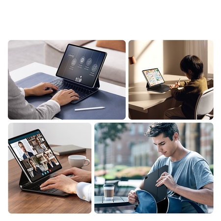 Etui Dux Ducis Keyboard (MK Series) z klawiaturą Bluetooth na iPad Air 4 / 5 / iPad Pro 11" 2018-2022 - czarna