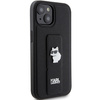 Etui Karl Lagerfeld Gripstand Saffiano Choupette Pins na iPhone 15 - czarne