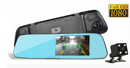 Wideorejestrator Kamera na Lusterko wsteczne 5" DVR z Full HD