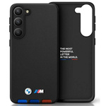 Etui BMW Leather Stamp Tricolor na Samsung Galaxy S23 Ultra - czarne