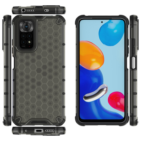 Honeycomb etui pancerny pokrowiec z żelową ramką Xiaomi Redmi Note 11S / Note 11 czarny
