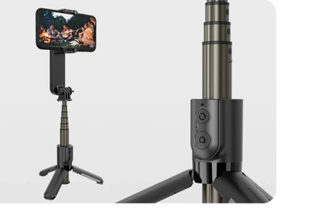 L09 stabilizator Gimbal z wypełnieniem światła Bluetooth teleskopowy Selfie Stick nagrywanie wideo statyw do telefonu Smartphone IOS Android