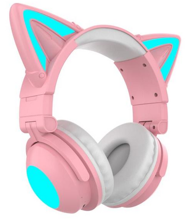 Bezprzewodowe słuchawki z Bluetooth Kocie Uszy z dwustronnym mikrofonem redukcja szumów 