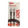 Kabel USB A do Usb C w oplocie mocny do 6A 120W 1m