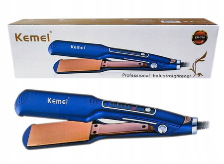 Prostownica do włosów z szeroką płytką ceramiczną Kemei KM-740