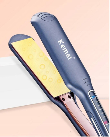 Prostownica do włosów z szeroką płytką ceramiczną Kemei KM-740
