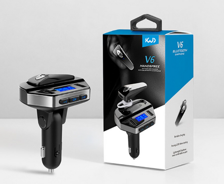 Transmiter V6 wraz ze słuchawką bezprzewodową z funkcją Bluetooth