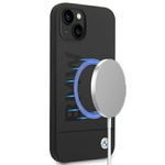 Etui BMW Silicone Signature Logo MagSafe na iPhone 14 Plus - czarne