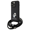 Etui Karl Lagerfeld Crossbody Saffiano Metal Pin Karl&Choupette na iPhone 13 Pro / iPhone 13 - czarne