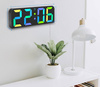 ELEKTRONICZNY ZEGAREK ŚCIENNY BUDZIK Z PILOTEM 12 x RGB KOLOR