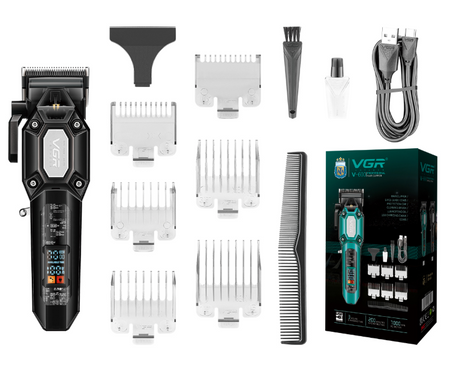 Maszynka do strzyżenia włosów VGR V-600 LED 2000 mAh, 6 nasadek, USB