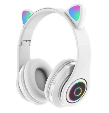 SŁUCHAWKI BLUETOOTH B39 KOCIE USZY CZARNE RÓŻOWE BIAŁE