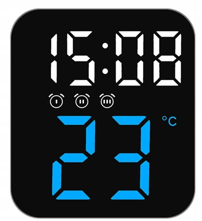 Cyfrowy budzik, elektroniczny zegar na biurko z temperaturą i datą, cyfrowy zegar na biurko z regulacją jasności, do sypialni w domu, w salonie, dekoracja biurka