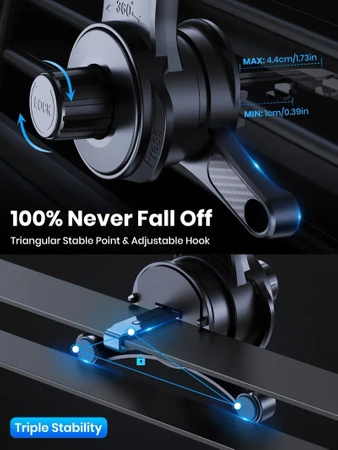UCHWYT SAMOCHODOWY PREMIUM MAGNETYCZNY DO KRATKI NAWIEWU MAGNETBRACKET 