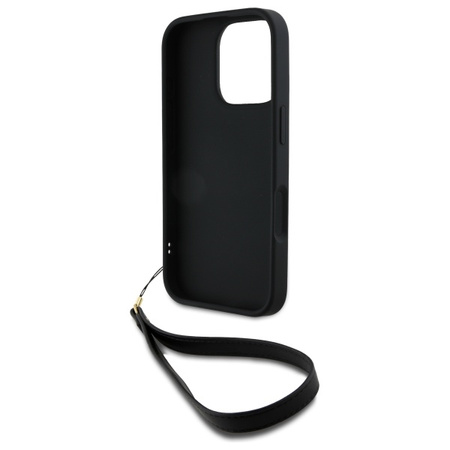 Etui DKNY Wrist Strap Stock Logo na iPhone 16 Pro Max - czarne
