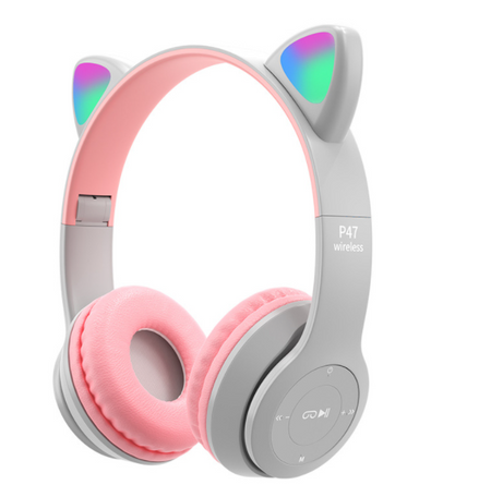 M2/ Świecące Słuchawki bezprzewodowe Kocie Ucho z mikrofonem Bluetooth