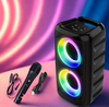 Przenośny głośnik Bluetooth z LED RGB i uchwytem – imprezowy, wielofunkcyjny, Kolumna Karaoke