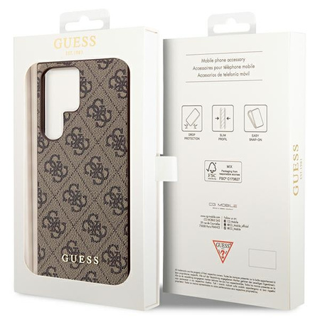 Etui Guess 4G Charms Collection na Samsung Galaxy S24 Ultra - brązowe