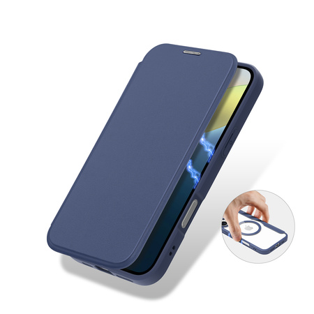Etui Dux Ducis Skin X Pro na iPhone 16 z MagSafe i klapką - niebieskie