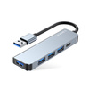 HUB Tech-Protect V0 5w1 USB-A - USB-A 3.0 / 3x USB-A 2.0 / USB-C - szary