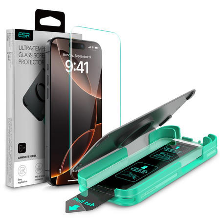 Szkło hartowane ESR Armorite z aplikatorem na iPhone 16 Pro