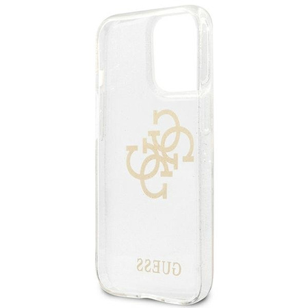 Guess GUHCP13LPCUGL4GTR iPhone 13 Pro / 13 6,1" transparent hard case Glitter 4G Big Logo