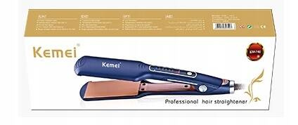 Prostownica do włosów z szeroką płytką ceramiczną Kemei KM-740