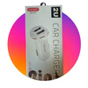 Ładowarka samochodowa 2xUSB 2,1A  Biała plus kabel Lightning