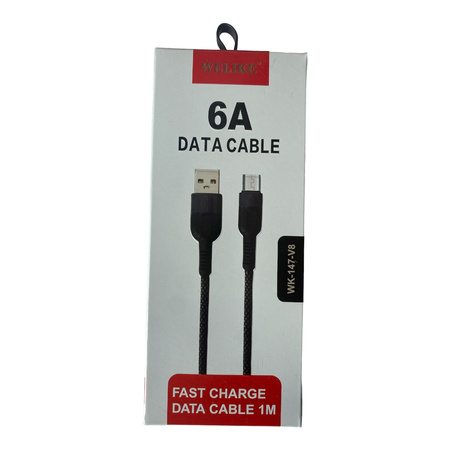 Kabel USB-A - micro USB 6A, 1m, czarny