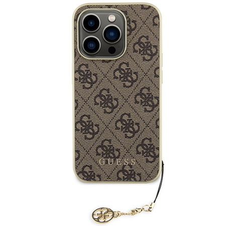 Etui Guess 4G Charms Collection do iPhone 15 Pro - brązowe