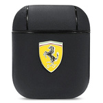 Etui Ferrari On Track Leather na AirPods 1/2 - czarne