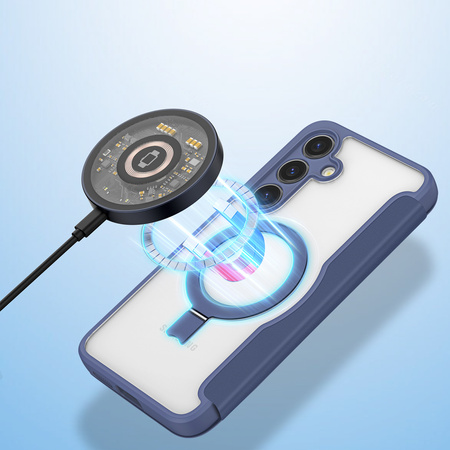 Etui Dux Ducis Skin X Pro na Samsung Galaxy S24+ z MagSafe, klapką i podstawką - niebieskie