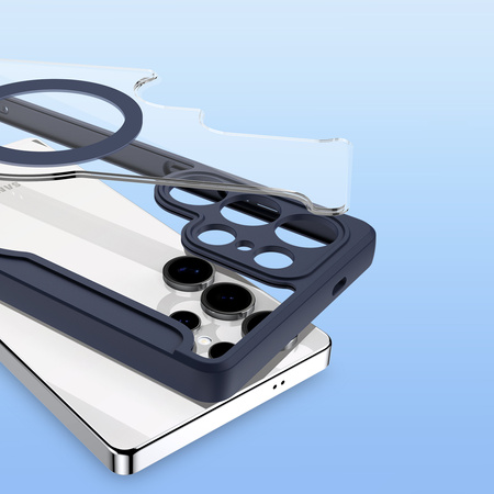 Etui Dux Ducis Skin X Pro na Samsung Galaxy S25 Ultra z MagSafe i portfelem - niebieskie