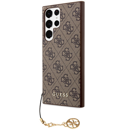 Etui Guess 4G Charms Collection na Samsung Galaxy S24 Ultra - brązowe