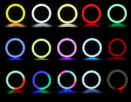Lampa pierścieniowa LED RGB 12" cali statyw 200cm