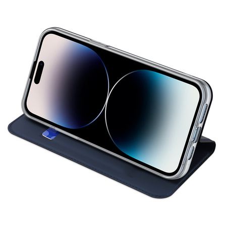 Etui do iPhone 15 Pro pokrowiec z klapką i portfelem Dux Ducis Skin Pro - niebieski