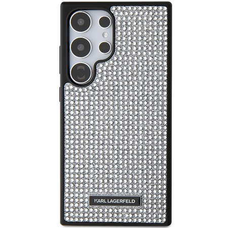 Etui Karl Lagerfeld Rhinestone Metal Logo na Samsung Galaxy S24 Ultra - srebrne