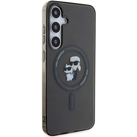 Etui Karl Lagerfeld IML Karl&Choupette Glitter MagSafe na Samsung Galaxy S24+ - czarne