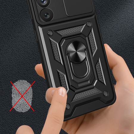 Hybrid Armor Camshield etui do Samsung Galaxy A34 5G pancerny pokrowiec z osłoną na aparat czarne