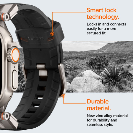 Pasek Spigen Durapro Armor na Apple Watch 4/5/6/7/8/9/SE/ Ultra (42/44/45/49 mm) - czarne