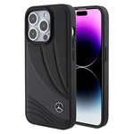 Etui Mercedes Leather Wave Patern na iPhone 15 Pro Max - czarne