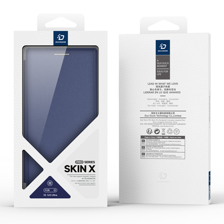 Etui Dux Ducis Skin X Pro na Samsung Galaxy S25 Ultra z MagSafe i portfelem - niebieskie