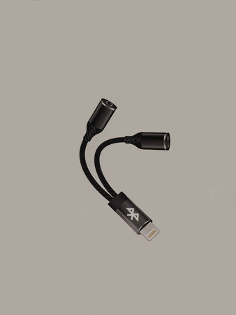 Adapter Lightning 2w1 Rozdzielacz Lightning na Lightning i Jack Wersja Bluetooth