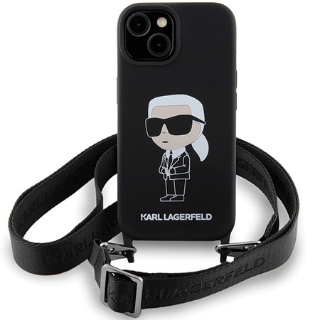Etui Karl Lagerfeld Crossbody Silicone Ikonik do iPhone 15 - czarne