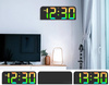 ELEKTRONICZNY ZEGAREK ŚCIENNY BUDZIK Z PILOTEM 12 x RGB KOLOR